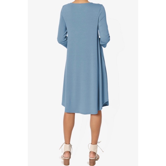 โ๏ธMIDI SWING DRESS IN TITANIUM BLUE - Picture 6 of 7